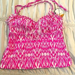 Hot Pink Tankini with Fringe